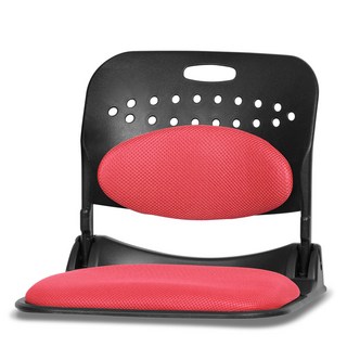 Folding Plus Back 黑色椅身網眼布料折疊和室椅, 紅色