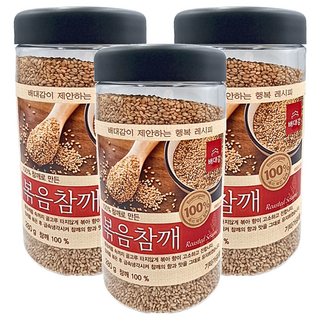 Baedaegam 炒芝麻粒 100% 韓國產, 280g, 3罐