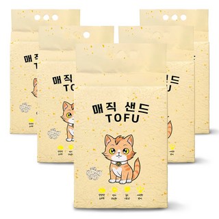 메디펫 매직 응고형 고양이 두부모래 가는입자, 10L, 5개, 무향