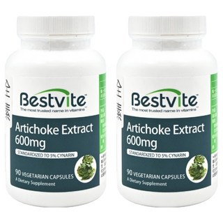 Bestvite 朝鮮薊萃取膠囊 600mg 素食膠囊, 90顆, 0.7g, 2罐