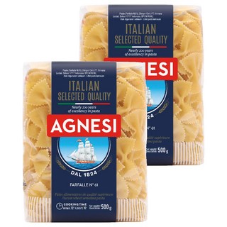 AGNESI 義大利 蝴蝶麵 NO.61 500g 杜蘭小麥粉, 2包