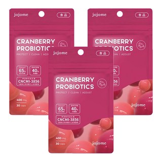 jojome 法國蔓越莓益菌膠囊, 含43mg前花青素，400mg/顆, 30顆/包, 3包
