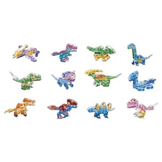 아이끌레 디노 미니 피규어 호환 블록 12종 세트 투명공룡, 혼합색상, 1세트