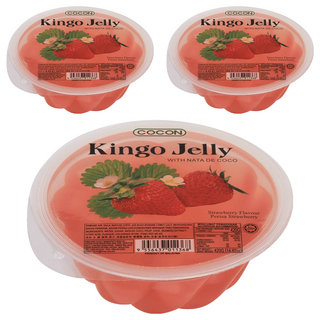 COCON 可康 大杯草莓果凍 含椰果, 420g, 3個