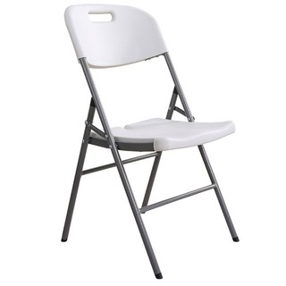 AMOS 亞摩斯 YAN055WH 素面白塑膠折疊椅, 白色, 1個