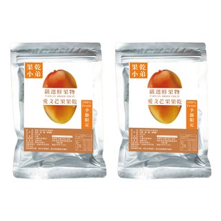 果乾小弟 愛文芒果乾, 台灣產, 嚴選新鮮水果製成, 無人工添加, 季節限定, 90g, 2包