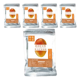 果乾小弟 愛文芒果乾, 台灣產, 嚴選新鮮水果製成, 無人工添加, 季節限定, 90g, 5包