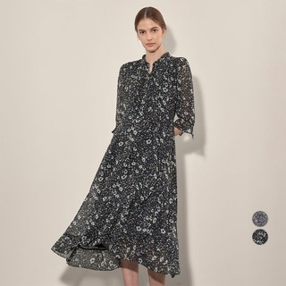 Olivia Lauren 女款印花裹身連身裙 VOBOA4F7221, 海軍藍