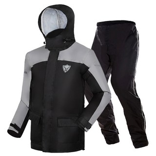 POLE RACING 男款摩托車雨衣+雨褲, F號 黑色