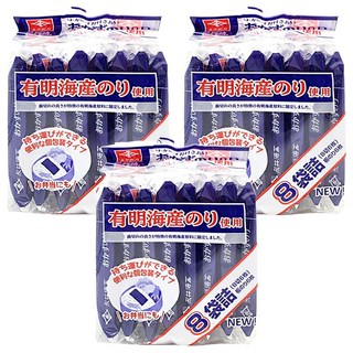 永井海苔 味付海苔片 8入 Set, 日本原裝進口經典暢銷海苔, 香脆可口, 17.6g, 3袋
