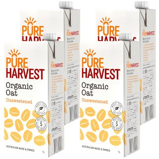 PURE HARVEST 澳洲有機燕麥奶 無添加糖, 1L, 4瓶