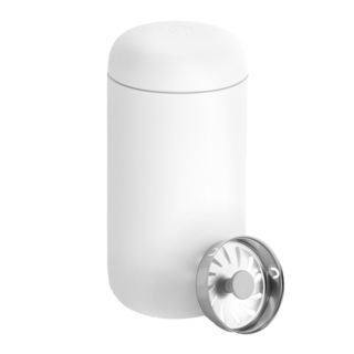 FELLOW 陶瓷真空保溫瓶, 304不鏽鋼雙層真空保溫, 內膽陶瓷塗層, 寬口設計, 霧面白色, 354ml, 1個