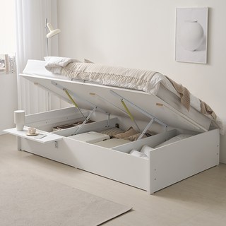 파로마 플루어 리프트업 수납침대 프레임 + 미니 협탁 세트 방문설치, 화이트