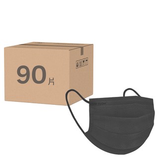 fuder 福德好罩 兒童平面醫療口罩 未滅菌 14.5 x 9.5cm 大童, 30片, 低調黑, 3盒