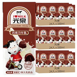 光泉 巧克力牛乳, 330ml, 72入