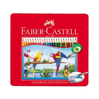 FABER-CASTELL 輝柏 115925 水性色鉛筆 附水彩筆, 24色, 1組