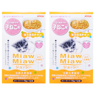 MIAWMIAW 妙喵 主食軟包 專利A-I胜肽 減壓 提升適口性 幼貓適用 雞肉 + 鰹魚 70g 24包