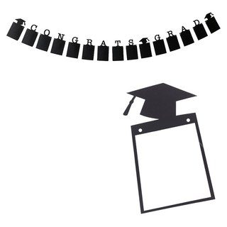 Viita 畢業慶祝派對造型掛旗佈置 字母 照片卡夾, 黑色, 14.1 x 20cm