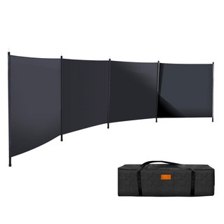 벅703 캠핑용 윈드스크린 4단 옥스포드 420D, 블랙, 1개