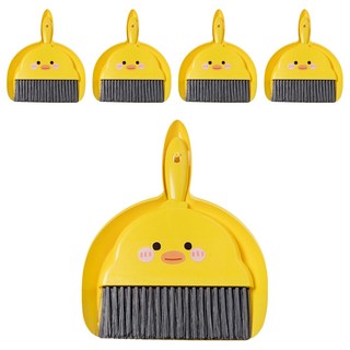 桌面迷你掃把組 23.5*18cm PET刷毛+PP, 小鴨款 黃色, 5組