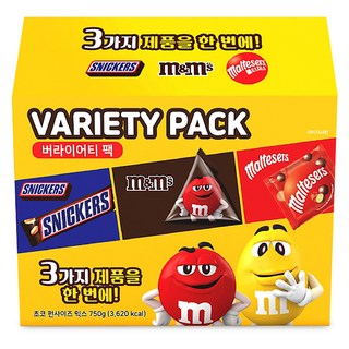 마즈 초콜릿 펀사이즈 버라이어티팩, 750g, 1개