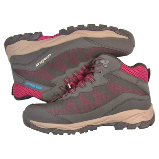 GOODYEAR 固特異 女款高筒防水戶外鞋，網布鞋面，耐磨抓地力, 255mm, 咖啡紅, 1雙