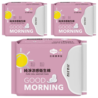 JIUJIU 親親 純淨涼感衛生棉, 日用標準型(24cm), 8片, 3包