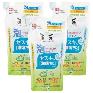 LEC 激落碳酸鈉電解水 泡沫型 補充包 360ml - 無臭無味去污除菌, 3包
