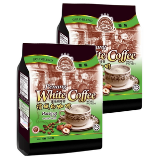 COFFEE TREE 咖啡樹 金裝檳城白咖啡 三合一 榛果風味, 40g, 15包, 2袋
