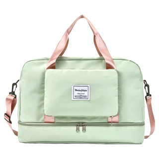 旅行收納袋 摺疊擴充款, 尼龍布料, 抹茶綠, 49.5 x 25 x 29.5cm