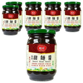 龍宏 秘製甜麵醬, 無添加防腐劑 無焦糖色素, 醬爆醬燒糖醋燒烤拌麵適用, 450g, 6罐