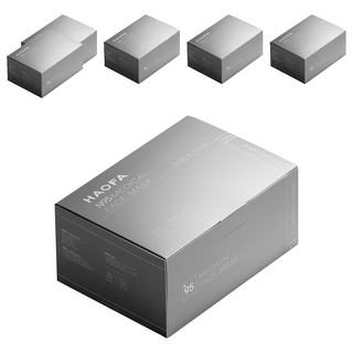 HAOFA 氣密型N95立體醫療口罩 防曬活性碳款 S, 30片, 6個, 蒼灰碳