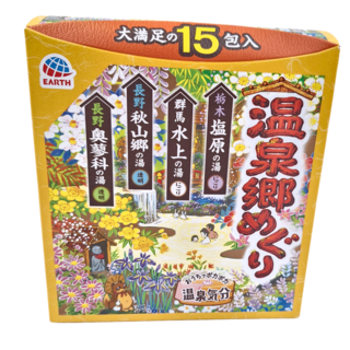 EARTH 日本巡禮溫泉粉 溫泉鄉 30g 15包 享受多種香味的泡湯樂趣, 450g, 1盒