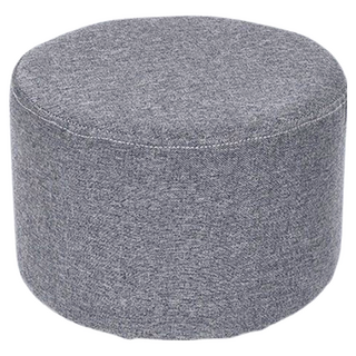 小圓凳椅子 棉麻布+木頭 大號, 深灰, 1個