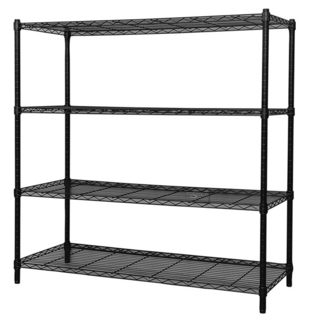 dayneeds 日需百備 輕型烤漆層架 鐵力士架 收納層架 展示架 層架 鐵架, 黑色, 4層
