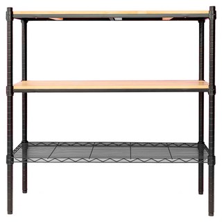 dayneeds 日需百備 松木 烤漆三層架, 黑框 + 原木, 3層