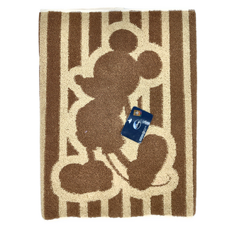 MICKEY MOUSE 米奇 小花條紋浴墊 - 台灣製, 71 x 46cm, 咖啡色, 1個