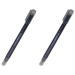 sun-star cororo 2 虛線簽字雙頭兩用筆, 墨黑色, 2支