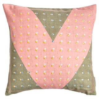 HOLA 和樂家居 孟菲斯系列 繡印花抱枕, 粉綠