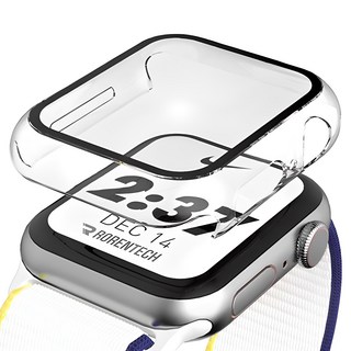 rorentech Apple Watch 相容全蓋強化玻璃螢幕保護殼, 透明