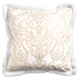 HOLA 和樂家居 燙金抱枕 百葉圖, 米金