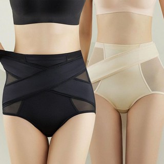 Edelin 女用高腰壓縮塑身褲 收腹束腹褲 2件組, 黑色, 膚色