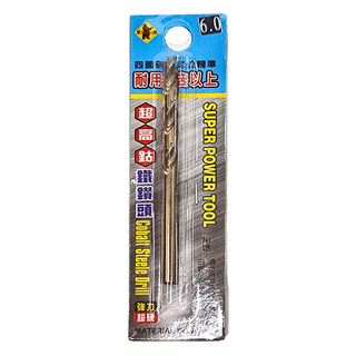 Tenda 黑熊 直柄 6.0mm 超高鈷鐵鑽頭, 1個