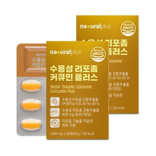 내츄럴플러스 수용성 리포좀 커큐민 플러스, 30정, 2개