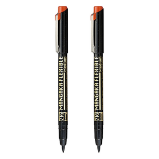 Kuretake 日本吳竹ZIG漫畫勾邊筆 中字 CNMM-065, 咖啡色, 2支