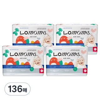 로맘스 에어키키 밴드형 기저귀 유아용, 소형(S), 136매