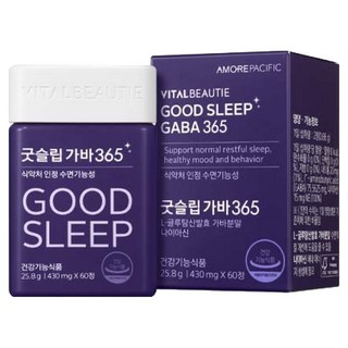 VITALBEAUTIE Good Sleep L-麩醯胺酸GABA 365錠, 60顆, 1罐