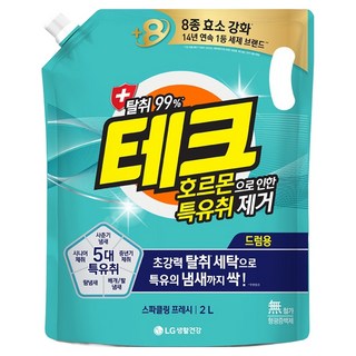 테크 호르몬으로 인한 특유취 제거 드럼용 액상세제 리필, 2L, 1개