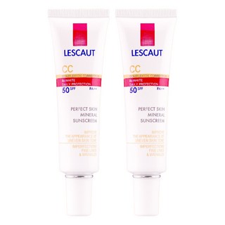 LESCAUT 礦采無瑕防曬隔離霜SPF50 高係數防曬 隔離修飾 打造健康美肌, 30ml, 2入
