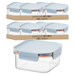 樂扣樂扣 Bisfree Modular Plus 正方形密封保鮮盒 薄荷綠, 8個, 8 個容器 + 8 個蓋子